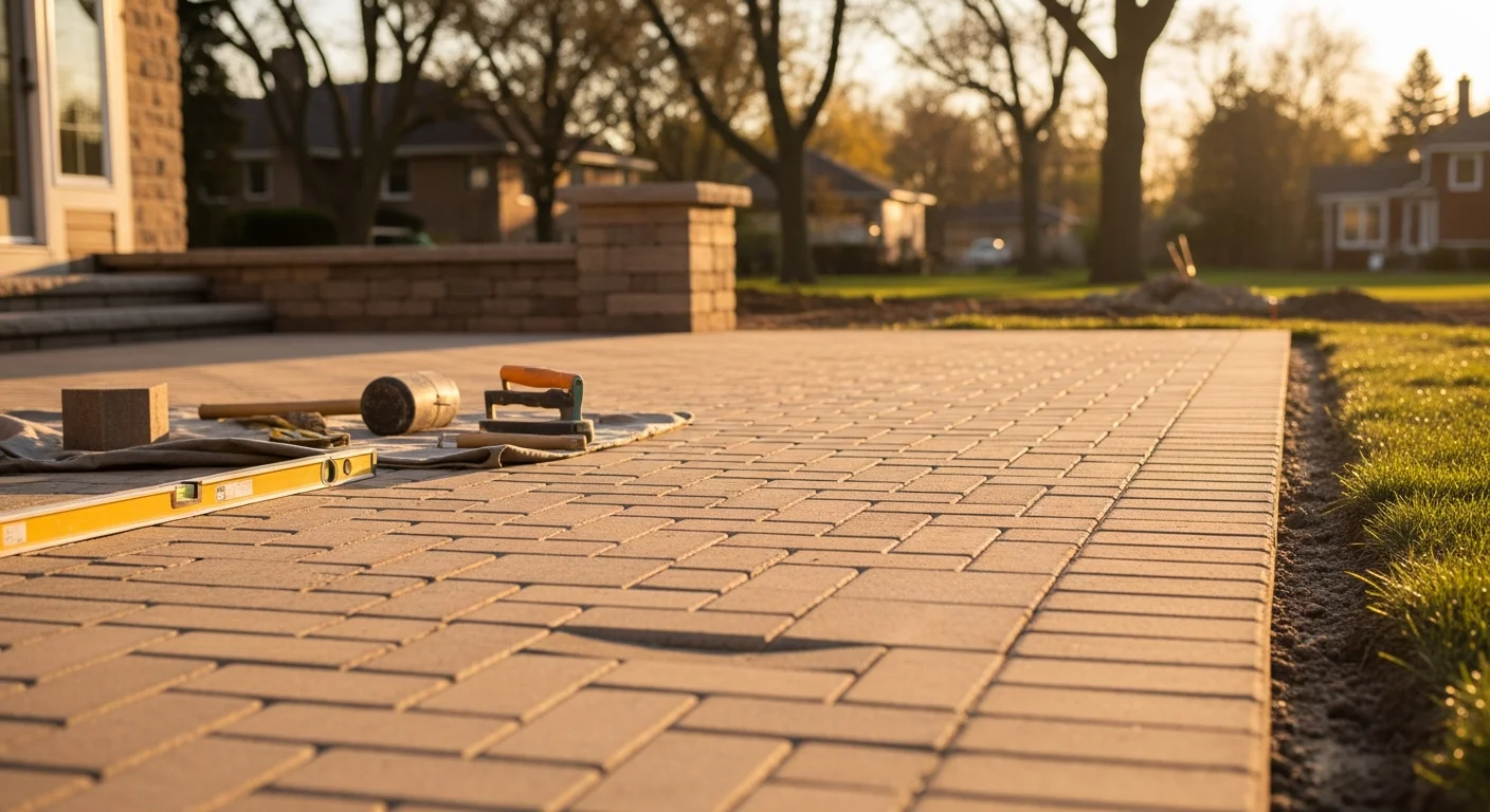 Brick patio and retaining wall installation in Wilmet and surrounding Chicago suburbs
